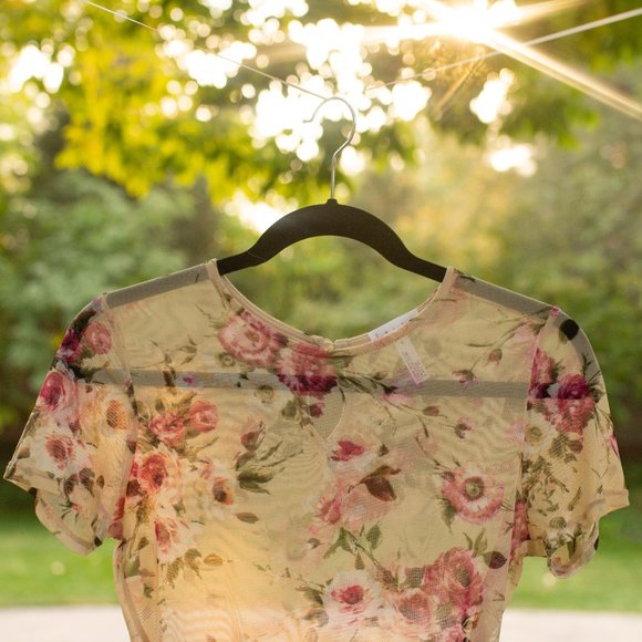 Nordstrom Brand Leith Mesh Floral Bodysuit - Picture 5 of 15